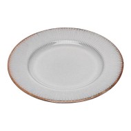 Prato 20,5cm Para Sobremesa De Cerâmica Linear Cinza